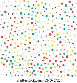 Vector seamless pattern. Abstract background organic triangle geometry. Dots and grid in different groups