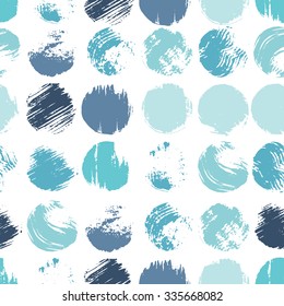 Vector seamless pattern. Abstract background with round brush strokes. hand drawn texture. Stylish polka dot. Hipster graphic design. 