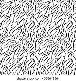 Vector seamless pattern. Abstract background with squirm brush strokes. Monochrome hand drawn texture.Stock vector