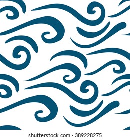 Vector seamless pattern. Abstract background with wavy  strokes. Hand drawn texture. Modern graphic design.