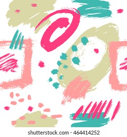 Vector seamless pattern. Abstract background with brush strokes. hand drawn texture. Modern Textured Brush Stroke . Dry Brush Stroke