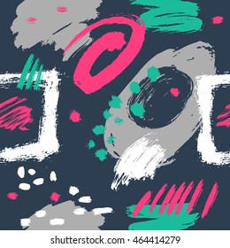 Vector seamless pattern. Abstract background with brush strokes. hand drawn texture. Modern Textured Brush Stroke . Dry Brush Stroke