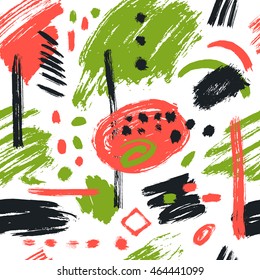 Vector seamless pattern. Abstract background with brush strokes. hand drawn texture. Modern Textured Brush Stroke . Dry Brush Stroke