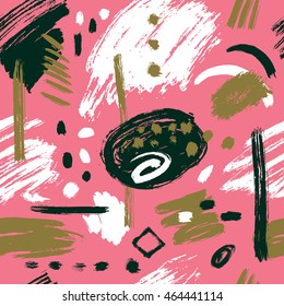 Vector seamless pattern. Abstract background with brush strokes. hand drawn texture. Modern Textured Brush Stroke . Dry Brush Stroke