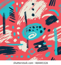 Vector seamless pattern. Abstract background with brush strokes. hand drawn texture. Modern Textured Brush Stroke . Dry Brush Stroke