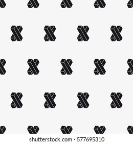 Vector seamless pattern. Abstract background with hipster symbol of hugs. Monochrome cute print. Trendy monochrome texture.