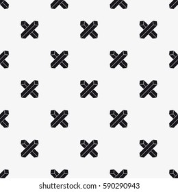 Vector seamless pattern. Abstract background with hipster symbol of hugs. Monochrome cute print. Trendy monochrome texture.