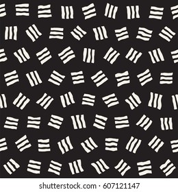 Vector Seamless Pattern. Abstract Background With Scattered Geometric Shapes.