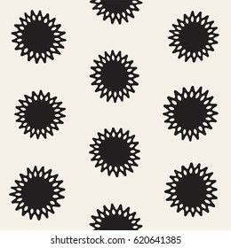 Vector seamless pattern. Abstract background with floral brush strokes. Monochrome hand drawn texture