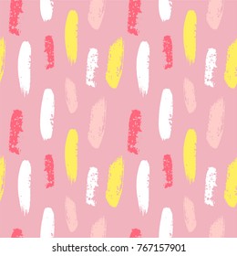Vector seamless pattern. Abstract background with hand drawn brush strokes. Ink painted hand made texture