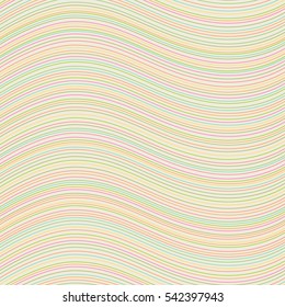 Vector seamless pattern. Abstract beige texture with multicolored waves. Vector illustration.