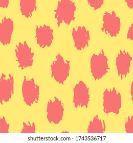 Vector seamless pattern with abstract blots. Hand drawn, doodle style. Cute design for fabric, wrapping, stationery, wallpaper, textile