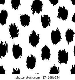 Vector seamless pattern with abstract blots. Hand drawn, doodle style. Cute design for fabric, wrapping, stationery, wallpaper, textile