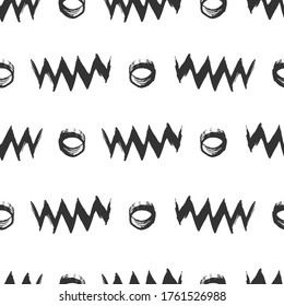 Vector seamless pattern with abstract brush strokes