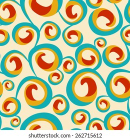 Vector seamless pattern with abstract color curls