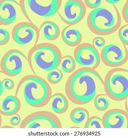 Vector seamless pattern with abstract color curls