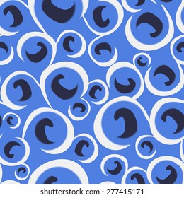 Vector seamless pattern with abstract color curls