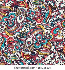vector seamless pattern with abstract colorful elements