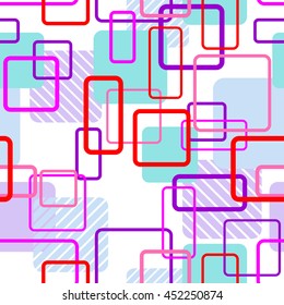 Vector seamless pattern. Abstract colorful background with bright square tiles.