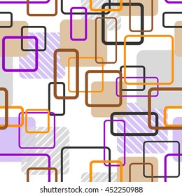 Vector seamless pattern. Abstract colorful background with bright square tiles.