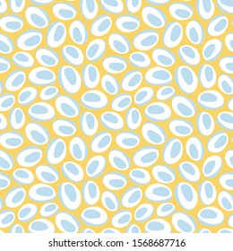 Vector seamless pattern of abstract cut boiled eggs with yellow background. Perfect for fabric, scrapbooking and wallpaper projects.