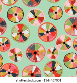 Vector seamless pattern with abstract decorative flowers. Perfect for fabrics, wallpaper, wrapping paper, cards.