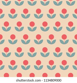 Vector seamless pattern. Abstract design with hand drawn sketch flowers