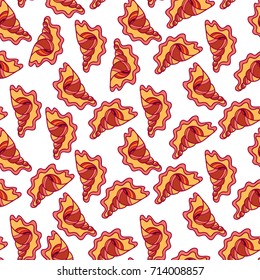 Vector seamless pattern, abstract design. Colored shell on white background, perfect for fabric, wallpaper, texture, textile, print, paper and more