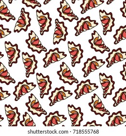 Vector seamless pattern, abstract design. Colored shell on white background, perfect for fabric, wallpaper, texture, textile, print, paper and more