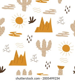 Vector seamless pattern with abstract details, African motives. Trendy tropical design for textile