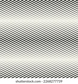 Vector seamless pattern. Abstract diagonal striped texture. Modern oblique monochrome background.