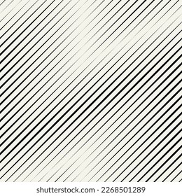 Vector seamless pattern. Abstract diagonal striped texture. Modern oblique monochrome background.