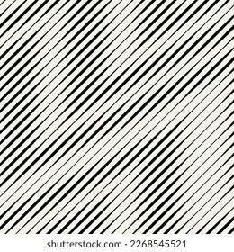 Vector seamless pattern. Abstract diagonal striped texture. Modern oblique monochrome background.