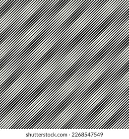 Vector seamless pattern. Abstract diagonal striped texture. Modern oblique monochrome background.