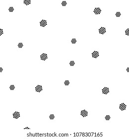vector seamless pattern abstract doodle black dot isolated on white background