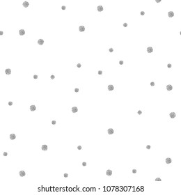 vector seamless pattern abstract doodle black dot isolated on white background