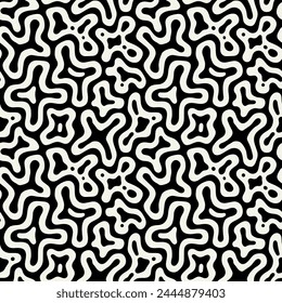 Vector seamless pattern. Abstract dotted texture. Monochrome warped surface. Creative spotty background. Monochrome scattered spots. Can be used as swatch.