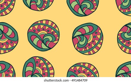 vector seamless pattern with abstract element on yellow background
