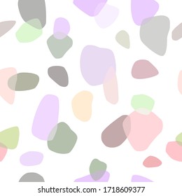 Vector seamless pattern with abstract elements, colored in overlap style. Trendy shapes and colors for textile, wallpaper, fabric, wrapping paper