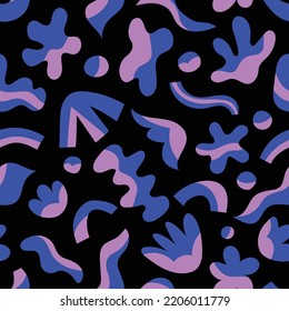 Vector seamless pattern with abstract elements . Trendy organic shape background for social media, invitation, web.