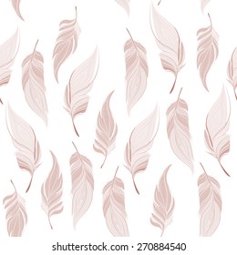 vector seamless pattern with abstract feathers. pastels color.