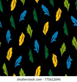 Vector seamless pattern with abstract feathers. Background for carnival concept and other users.