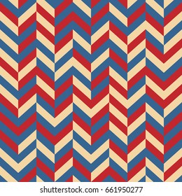 Vector seamless pattern. Abstract Festive design background concept in traditional American colors - red, white, blue. Modern stylish abstract texture. Template for print, textile and decoration.