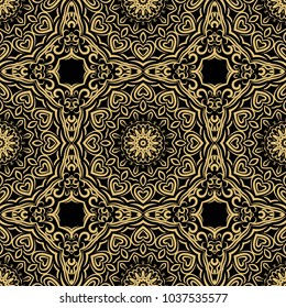 Vector seamless pattern with abstract floral design. For textile, fabric print, wallpaper, interior