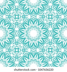 Vector seamless pattern with abstract floral design. For textile, fabric print, wallpaper, interior