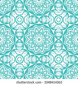 Vector seamless pattern with abstract floral design. For textile, fabric print, wallpaper, interior