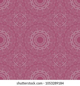 Vector seamless pattern with abstract floral design. For textile, fabric print, wallpaper, interior