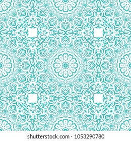 Vector seamless pattern with abstract floral design. For textile, fabric print, wallpaper, interior