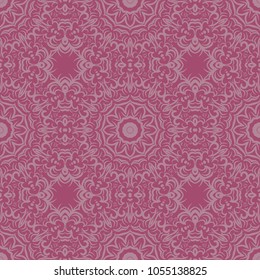 Vector seamless pattern with abstract floral design. For textile, fabric print, wallpaper, interior