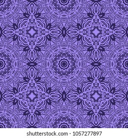 Vector seamless pattern with abstract floral design. For textile, fabric print, wallpaper, interior